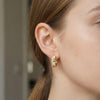 Moissanite Full Eternity Fluted Gold Small Hoops | Aria