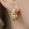 Moissanite Full Eternity Fluted Gold Small Hoops | Aria