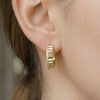 Moissanite Full Eternity Fluted Gold Small Hoops | Aria