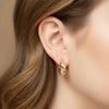 Tapered Spiral CZ Pavé Dome Statement Gold Hoops | Aria