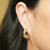 Freshwater Pearl Wavy Textured Gold Hoops | Ornate