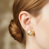 Vintage Matte Gold Moissanite Pavé Button Studs | Orante