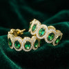 Oval Green Spinel Halo Vintage Gold Hoops | Chroma