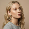 Natural Green Malachite Fluted Gold Hoops | Ornate