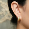 Vintage Textured Gold Pear Moissanite Pavé Hoops | Orante