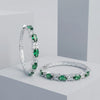 Emerald Green Spinel Inside Out Silver Hoops | Chroma