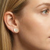 Mother of Pearl Pavé CZ Heart Stud Earrings | Amour
