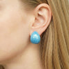 Teardrop Blue Enamel Statement Stud Earrings | Pastel