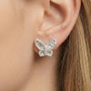 Butterfly Full Pavé Baguette CZ Halo Studs | Jardin