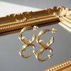 Freshwater Pearl Wavy Textured Gold Hoops | Ornate