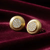 Vintage Matte Gold Moissanite Pavé Button Studs | Orante