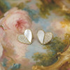 Mother of Pearl Pavé CZ Heart Stud Earrings | Amour