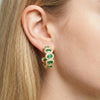 Oval Green Spinel Halo Vintage Gold Hoops | Chroma