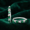 Emerald Green Spinel Inside Out Silver Hoops | Chroma