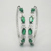 Emerald Green Spinel Inside Out Silver Hoops | Chroma