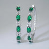 Emerald Green Spinel Inside Out Silver Hoops | Chroma