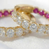 1.5CT Moissanite & Ruby Inside-Out Gold Hoops | Chroma