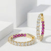 1.5CT Moissanite & Ruby Inside-Out Gold Hoops | Chroma