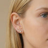 Moissanite Bezel Bubble Climber Earrings | Aria