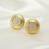 Vintage Matte Gold Moissanite Pavé Button Studs | Orante