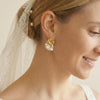 Vintage Baroque Coin Pearl Molten Gold Studs | Ornate