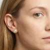 Vintage Matte Gold Moissanite Pavé Button Studs | Orante