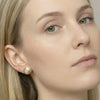Vintage Matte Gold Moissanite Pavé Button Studs | Orante