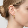 Tapered Spiral CZ Pavé Dome Statement Gold Hoops | Aria