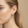 Tapered Spiral CZ Pavé Dome Statement Gold Hoops | Aria