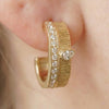 Vintage Textured Gold Pear Moissanite Pavé Hoops | Orante