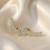 Moissanite Bezel Bubble Climber Earrings | Aria