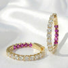 1.5CT Moissanite & Ruby Inside-Out Gold Hoops | Chroma