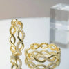 Moissanite Pavé Twisted Gold Rope Hoop Earrings | Aria