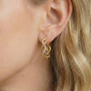 Moissanite Pavé Twisted Gold Rope Hoop Earrings | Aria