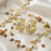 Moissanite Pavé Leaf Wreath Huggie Hoops| Jardin