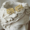 Moissanite Pavé Leaf Wreath Huggie Hoops| Jardin