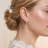 Moissanite Pavé Leaf Wreath Huggie Hoops| Jardin