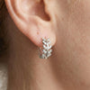 Moissanite Pavé Leaf Wreath Huggie Hoops| Jardin