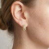 Moissanite Pavé Leaf Wreath Huggie Hoops| Jardin
