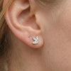 Moissanite Pavé Clover Leaf Silver Studs | Jardin