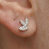 Moissanite Pavé Clover Leaf Silver Studs | Jardin