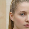 Moissanite Pavé Clover Leaf Silver Studs | Jardin