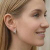 Moissanite Solitaire Pavé Double Huggie Hoops | Aria