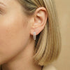 Moissanite Pavé Wavy Double Huggie Hoops | Aria