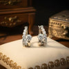 Moissanite Solitaire Pavé Double Huggie Hoops | Aria