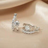 Moissanite Solitaire Pavé Double Huggie Hoops | Aria