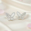Butterfly Full Pavé Baguette CZ Halo Studs | Jardin