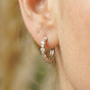 1.14CT Moissanite Bezel Bubble Silver Huggie Hoops | Aria