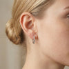 1.14CT Moissanite Bezel Bubble Silver Huggie Hoops | Aria