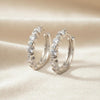 1.14CT Moissanite Bezel Bubble Silver Huggie Hoops | Aria